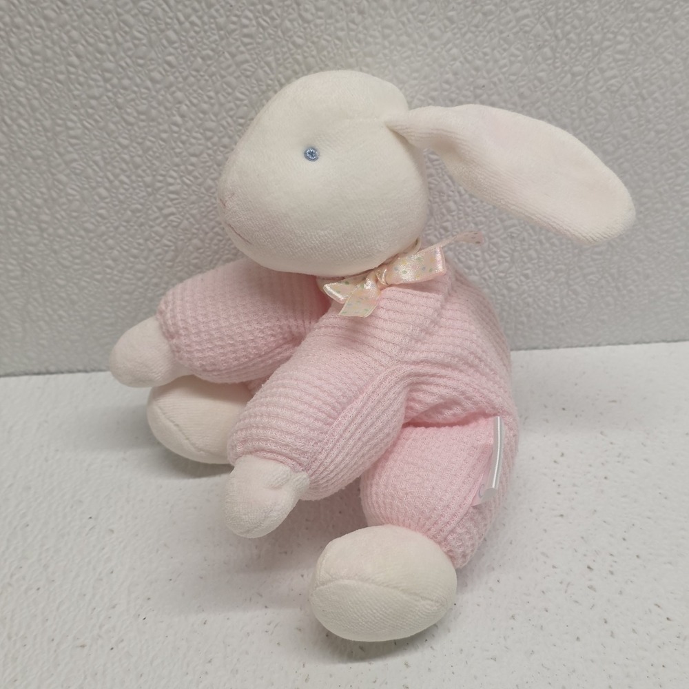 Vintage Carters Pink Waffle Weave Thermal Pajamas Baby Rattle Plush Prestige